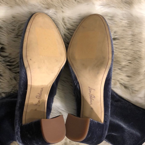 Sam Edelman Blue Velvet Calexa Sock Ankle Boots - Picture 5 of 6